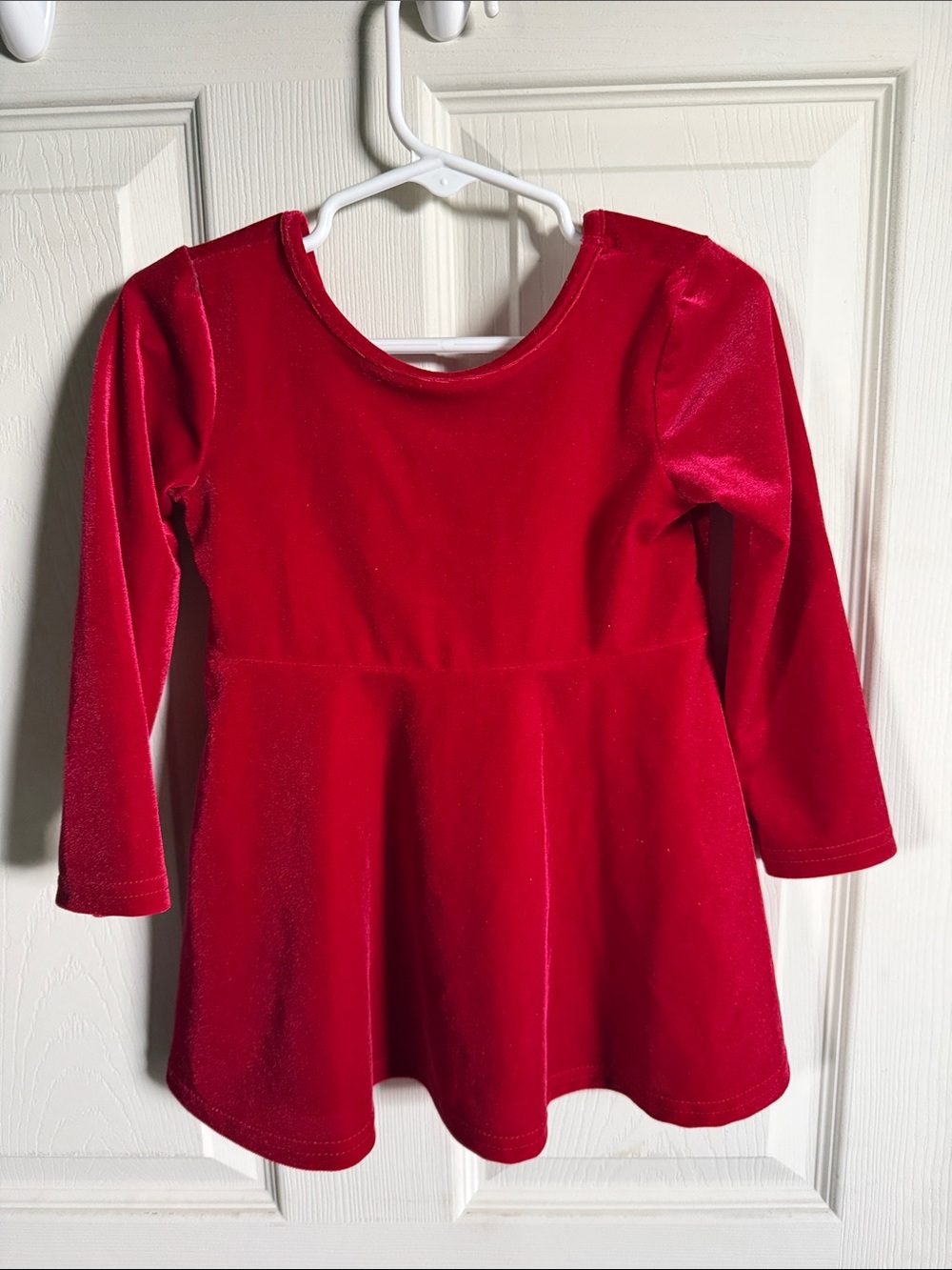 The Children's Place Red Velvet Long-Sleeve Dress